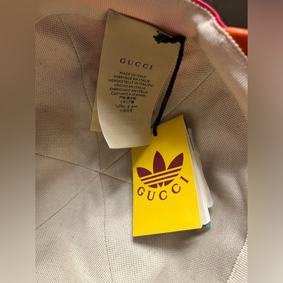New Authentic Gucci Adidas Logo Pink Baseball Hat - Picture 13 of 15